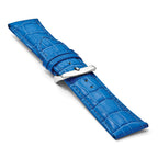 Crocodile-Grain Blue Watch Band in Leather - Sophia Jewelers