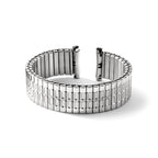 Gilden Mens 18-22mm Satin and Polished Curved-End Stainless Steel 6.75 inch Expansion Watch Band