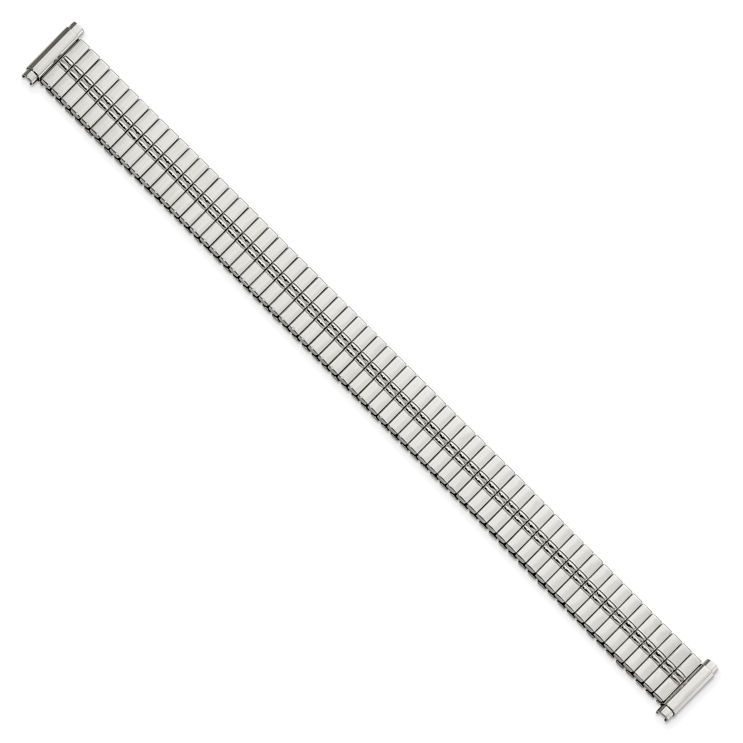 Ladies Extra-Long 11-15mm High Polished Stainless Steel 6.75 inch Expansion Watch Band
