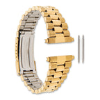 Long 22-26mm President-Style Satin and Polished Yellow IP-Plated Stainless Steel with Deployment Buckle 7 inch Watch Band