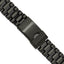 Long 18-22mm President-Style Satin and Polished Black  IP-plated Stainless Steel with Deployment Buckle 7 inch Watch Band
