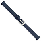 10mm Navy Blue Classic Calfskin Leather with Silver-tone Aluminum Buckle 6.6 inch Watch Band - Sophia Jewelers