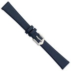 Navy Blue Calfskin Leather Watch Band with Silver-Tone Buckle - Sophia Jewelers