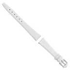 White Calfskin Leather Watch Band with Silver-Tone Buckle 20mm