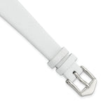 White Calfskin Leather Watch Band with Silver-Tone Buckle 20mm