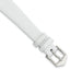 White Calfskin Leather Watch Band with Silver-Tone Buckle 20mm