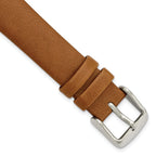 16mm Light Brown Padded No-Stitch Calfskin Leather with Stainless Steel Buckle 7.5 inch Watch Band - Sophia Jewelers