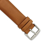 16mm Light Brown Padded No-Stitch Calfskin Leather with Stainless Steel Buckle 7.5 inch Watch Band - Sophia Jewelers