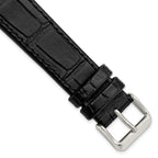 Gilden for Apple 38/40mm Smart Watch Black Gator Grain Calfskin Leather with Black Adapters and Stainless Steel Buckle 7.5 inch Watch Band