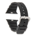 for Apple 38/40mm Smart Watch Black Polyurethane Sport with Black Adapter and Stainless Steel Buckle 8.1 inch Watch Band