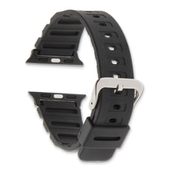 for Apple 38/40mm Smart Watch Black Polyurethane Sport with Black Adapter and Stainless Steel Buckle 8.1 inch Watch Band