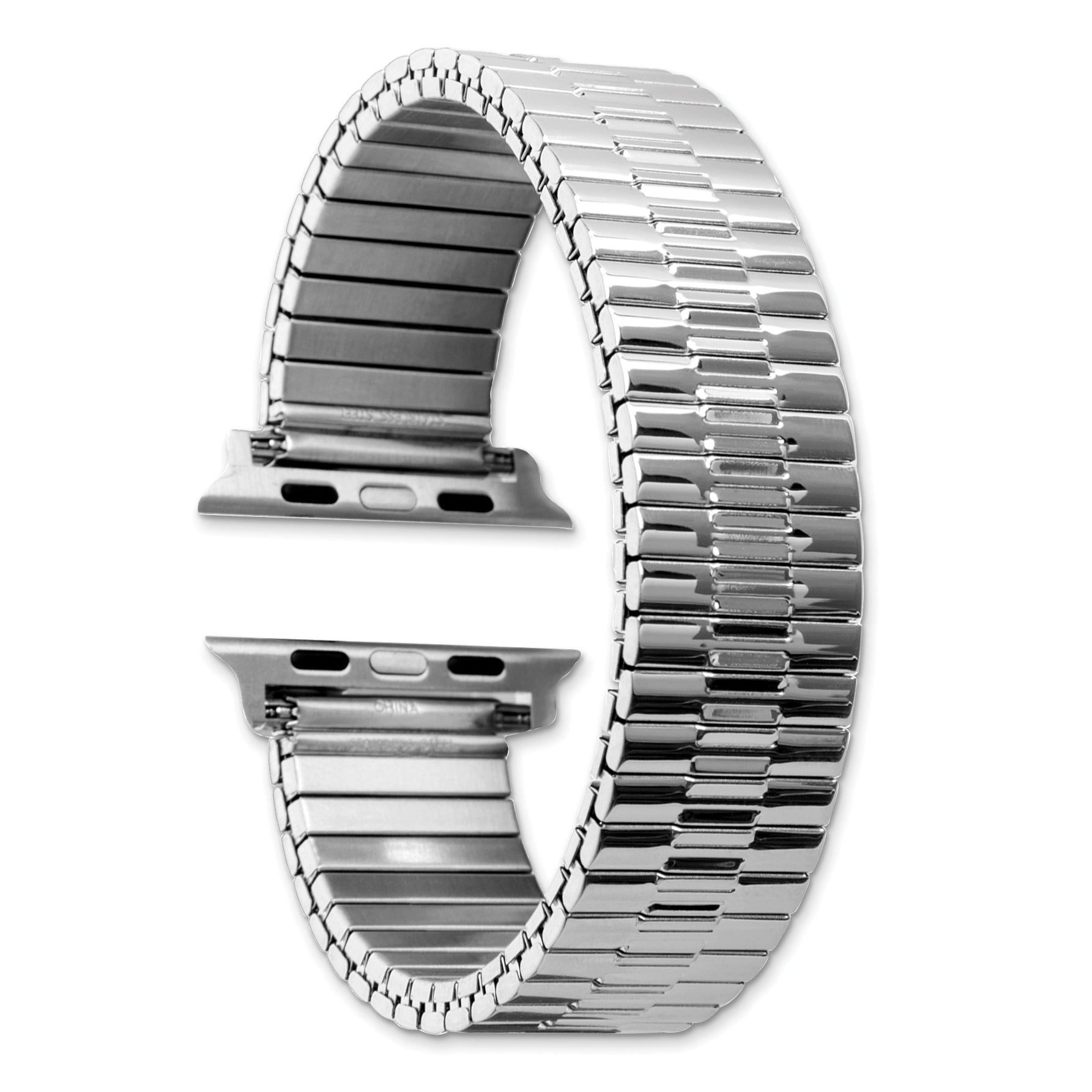 for Apple 42/44mm Smart Watch Mens Long Stainless Steel 7.5 inch Expansion Watch Band with Stainless Steel Adapters