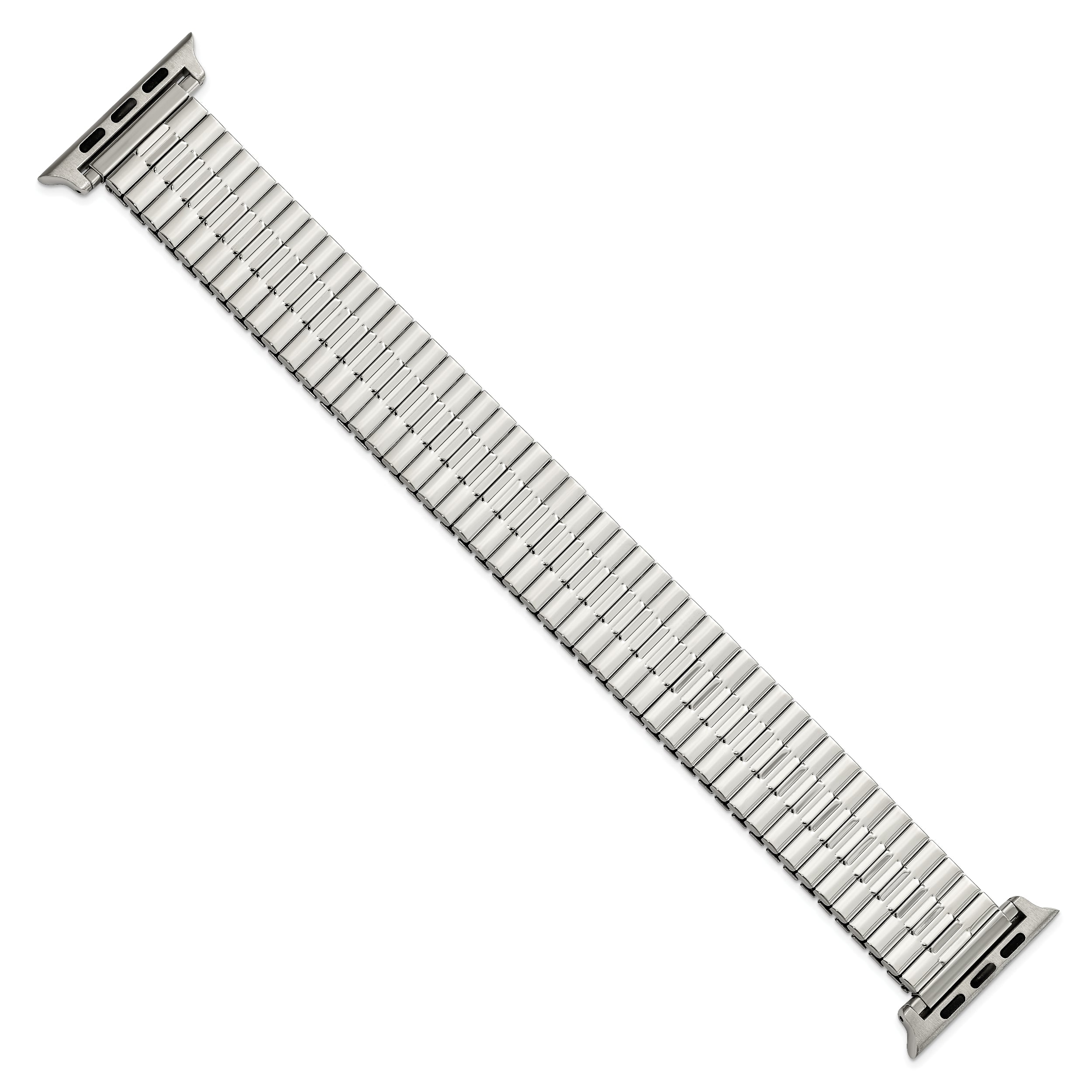 for Apple 42/44mm Smart Watch Mens Long Stainless Steel 7.5 inch Expansion Watch Band with Stainless Steel Adapters