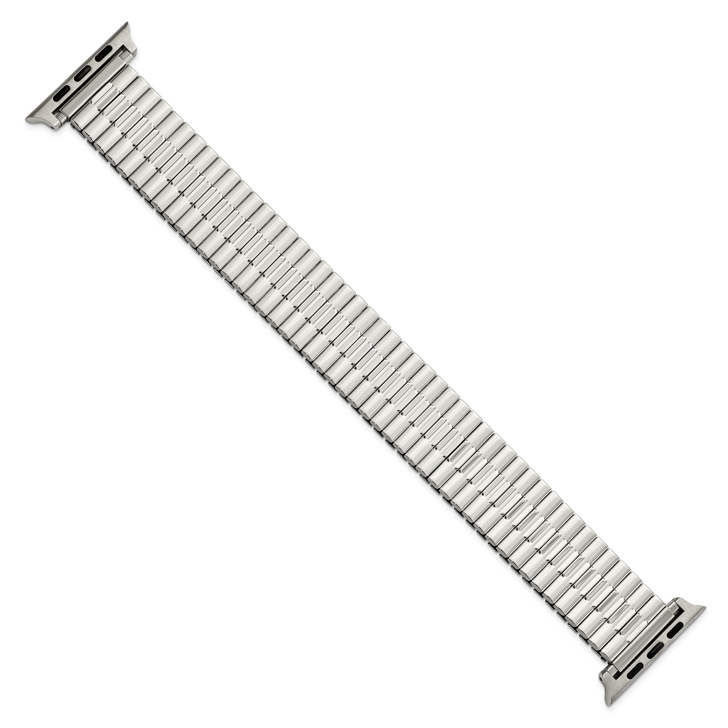 for Apple 42/44mm Smart Watch Mens Long Stainless Steel 7.5 inch Expansion Watch Band with Stainless Steel Adapters