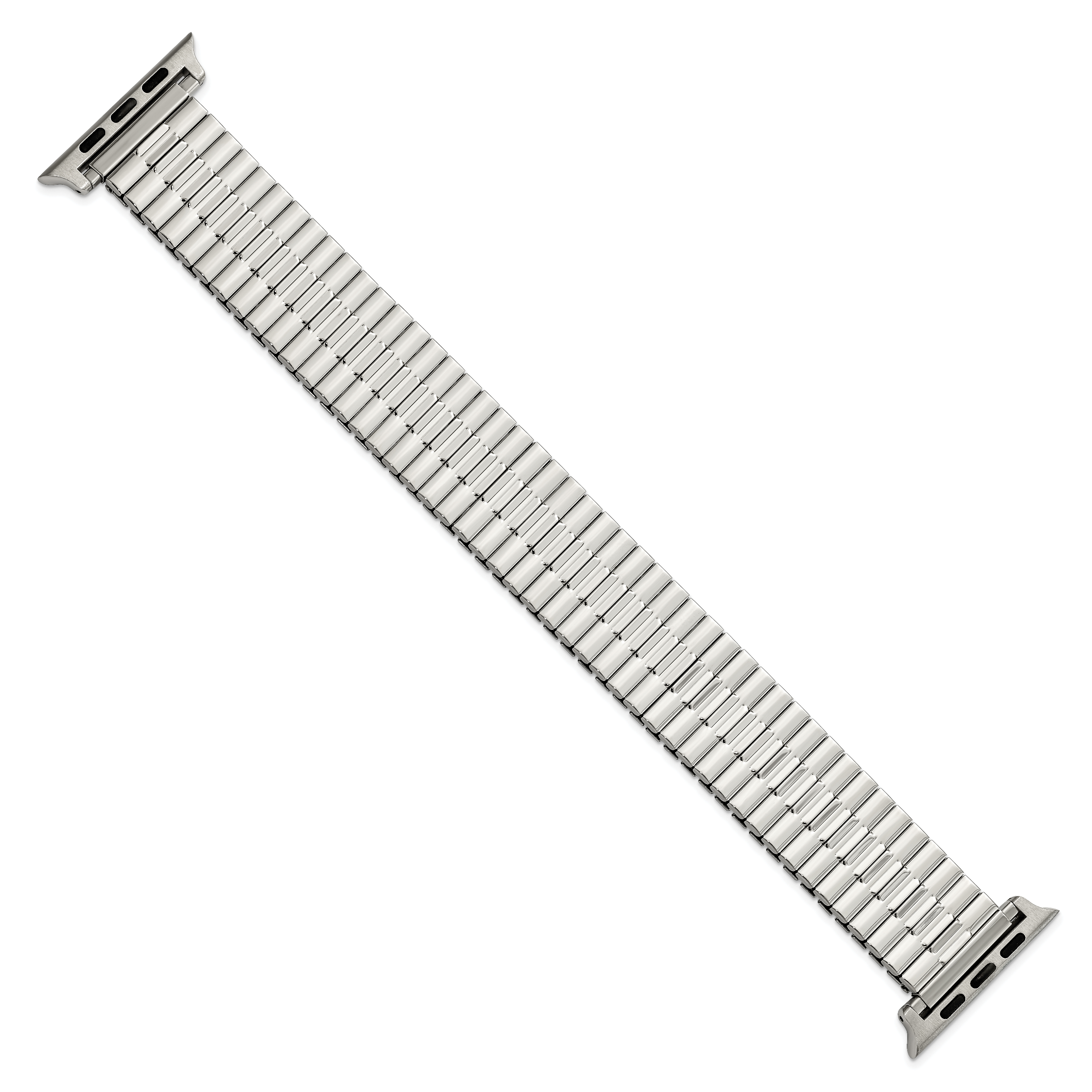 for Apple 42/44mm Smart Watch Mens Long Stainless Steel 7.5 inch Expansion Watch Band with Stainless Steel Adapters