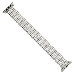 for Apple 42/44mm Smart Watch Mens Long Stainless Steel 7.5 inch Expansion Watch Band with Stainless Steel Adapters