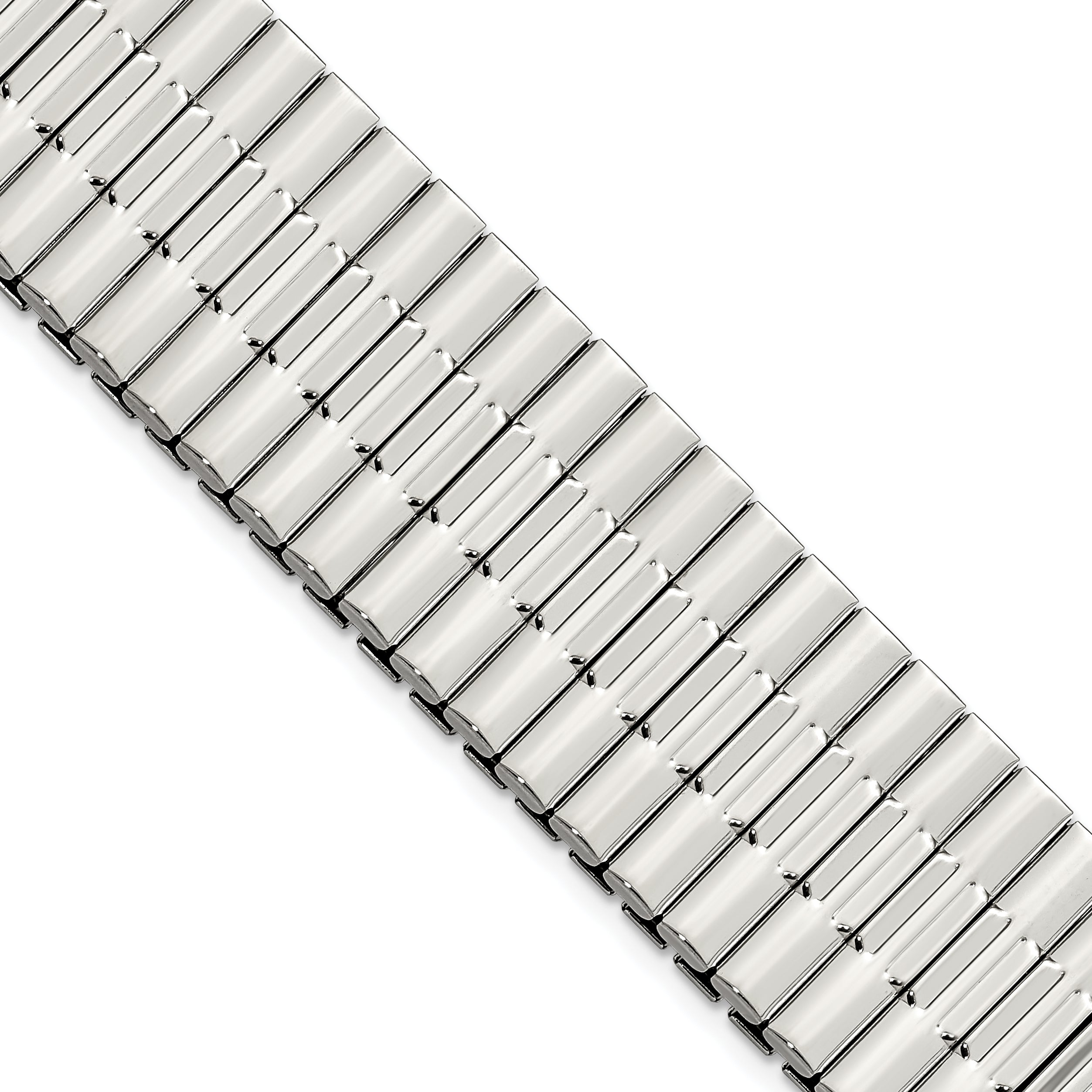 for Apple 42/44mm Smart Watch Mens Long Stainless Steel 7.5 inch Expansion Watch Band with Stainless Steel Adapters