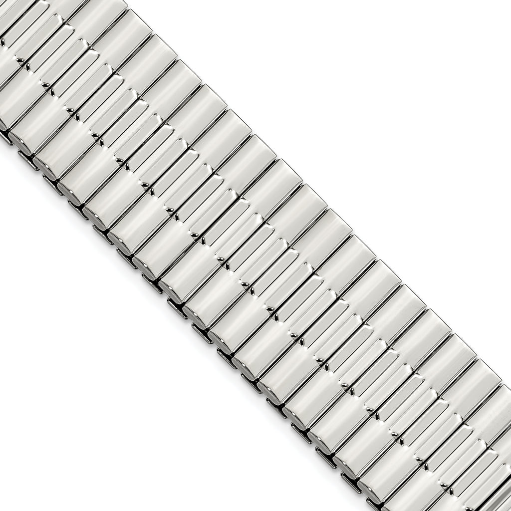 for Apple 42/44mm Smart Watch Mens Long Stainless Steel 7.5 inch Expansion Watch Band with Stainless Steel Adapters