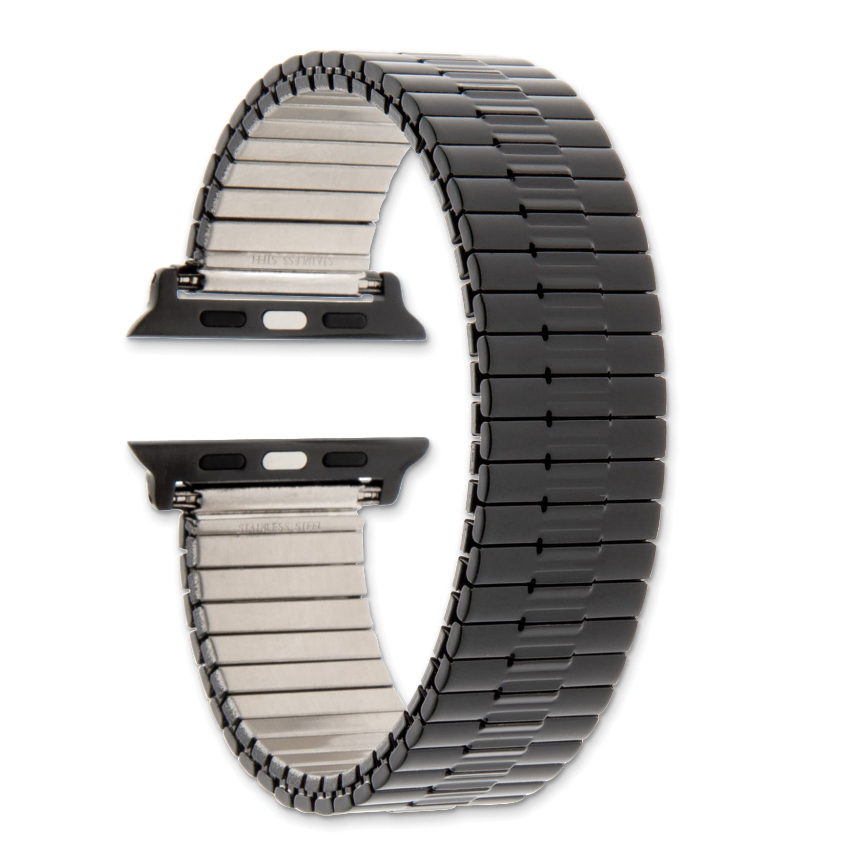for Apple 42/44mm Smart Watch Mens Long Black Stainless Steel 7.5 inch Expansion Watch Band