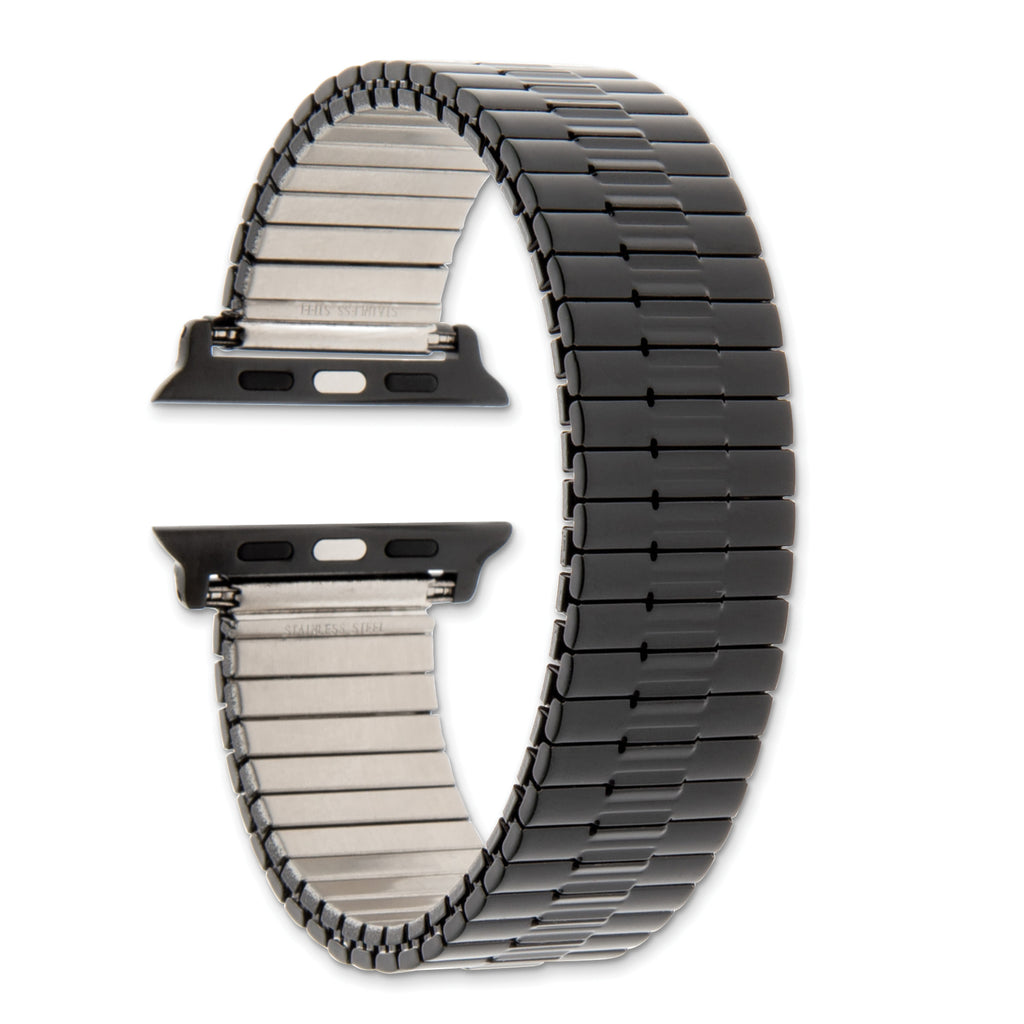 for Apple 42/44mm Smart Watch Mens Long Black Stainless Steel 7.5 inch Expansion Watch Band