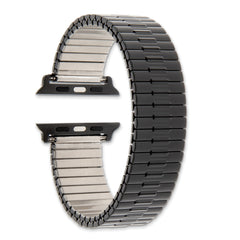 for Apple 42/44mm Smart Watch Mens Long Black Stainless Steel 7.5 inch Expansion Watch Band