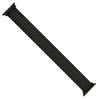 for Apple 38/40mm Smart Watch Mens Long Black Stainless Steel 7.5 inch Expansion Watch Band with Black Adapters