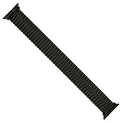 for Apple 38/40mm Smart Watch Mens Long Black Stainless Steel 7.5 inch Expansion Watch Band with Black Adapters