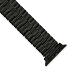 for Apple 38/40mm Smart Watch Mens Long Black Stainless Steel 7.5 inch Expansion Watch Band with Black Adapters