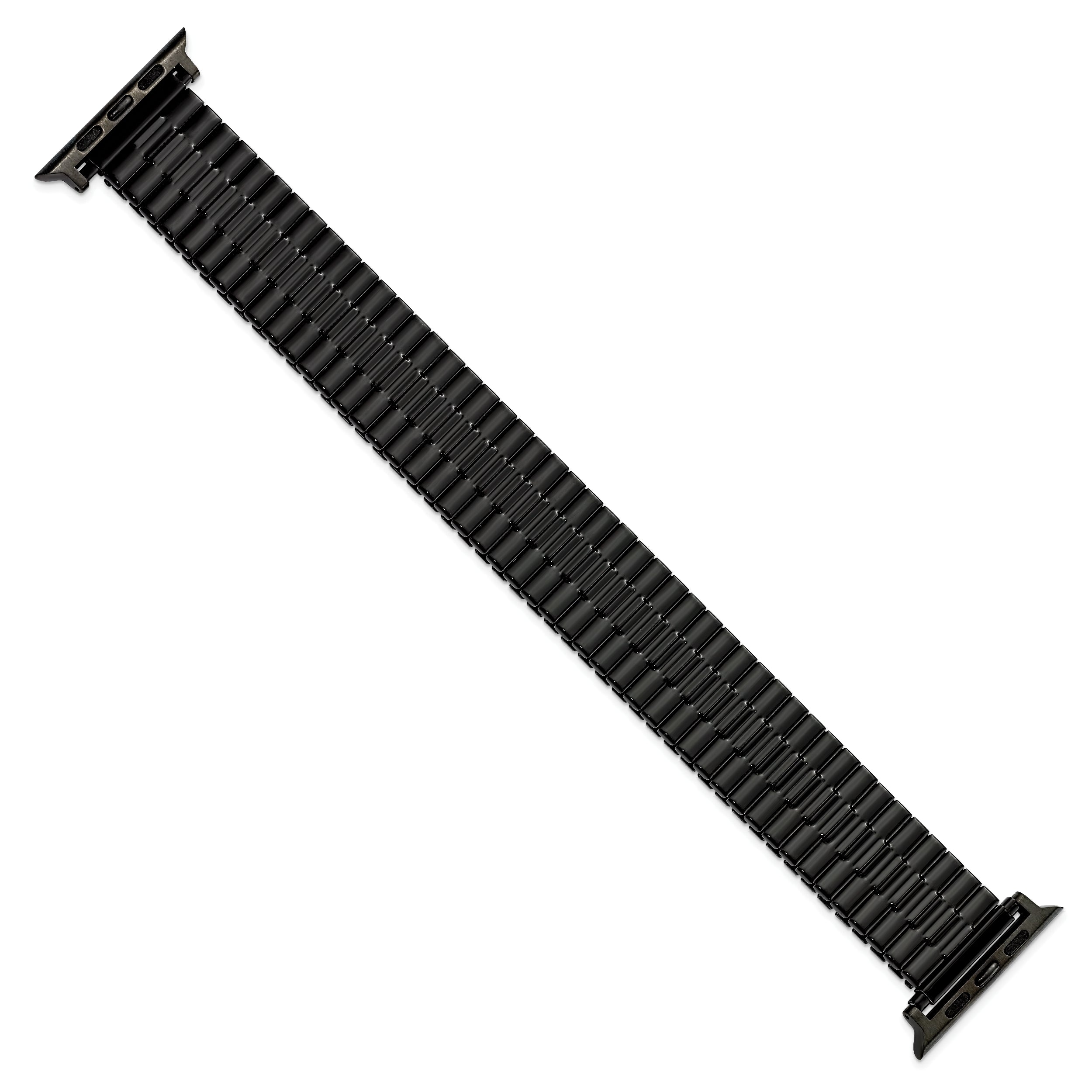 for Apple 42/44mm Smart Watch Mens Long Black Stainless Steel 7.5 inch Expansion Watch Band