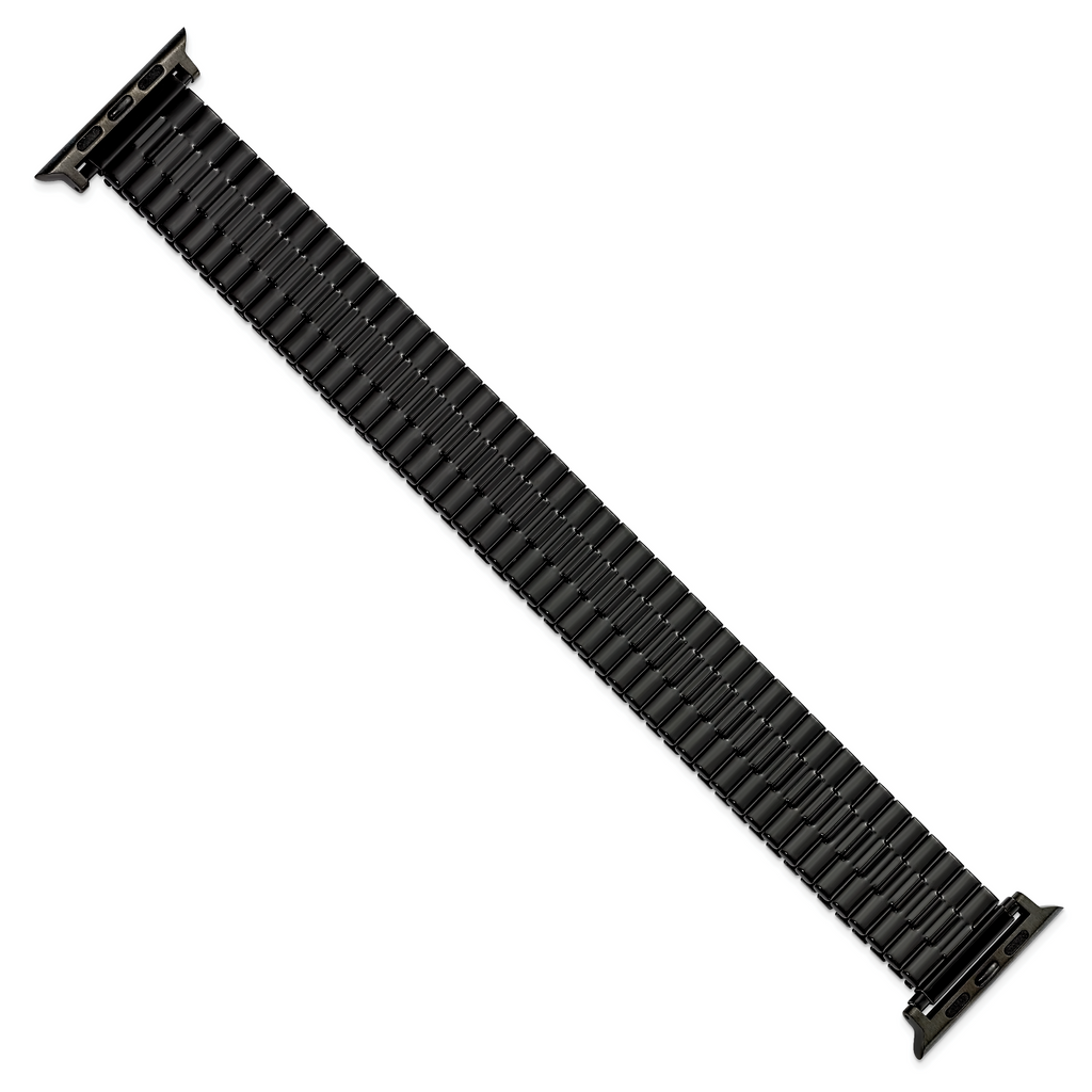 for Apple 42/44mm Smart Watch Mens Long Black Stainless Steel 7.5 inch Expansion Watch Band
