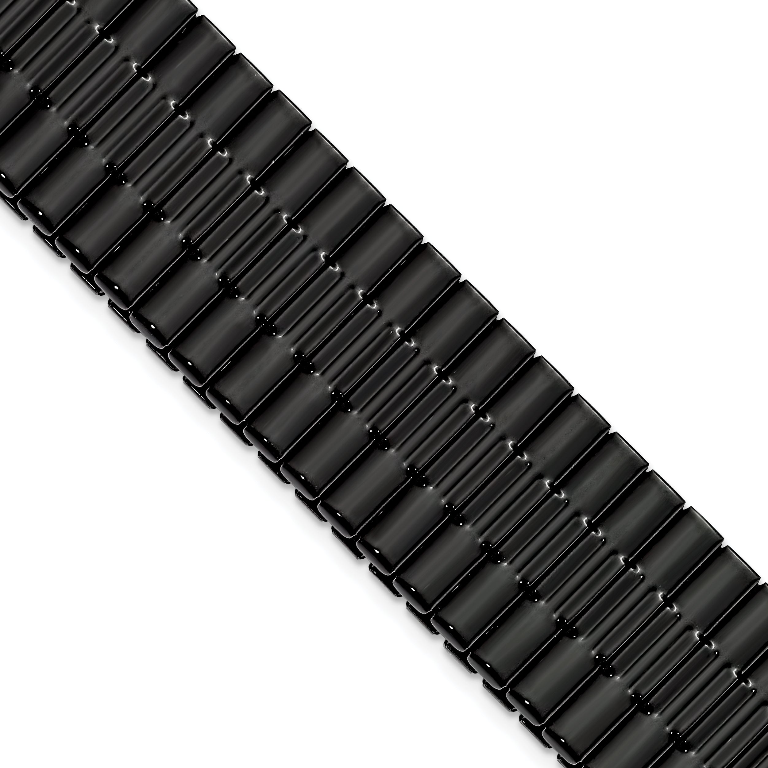 for Apple 42/44mm Smart Watch Mens Long Black Stainless Steel 7.5 inch Expansion Watch Band