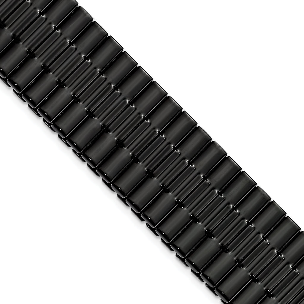 for Apple 42/44mm Smart Watch Mens Long Black Stainless Steel 7.5 inch Expansion Watch Band