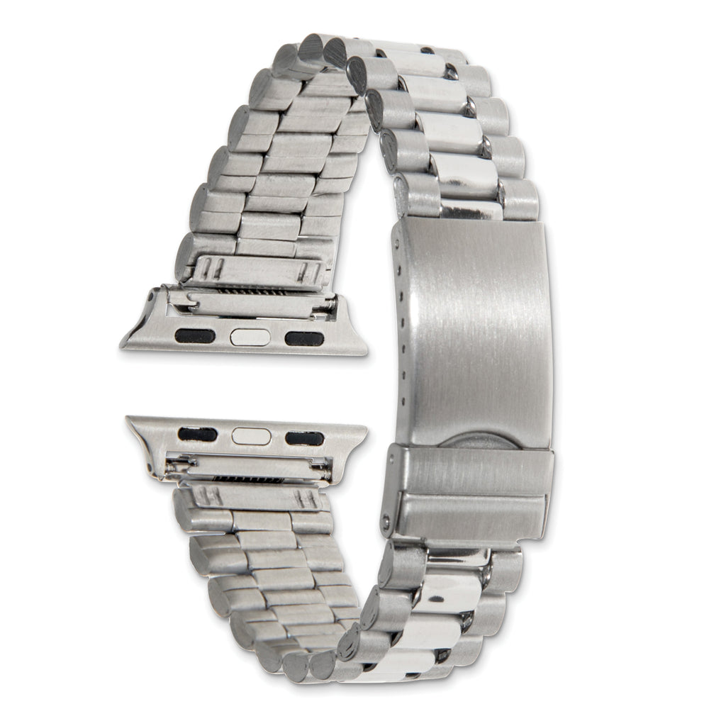 for Apple 38/40mm Smart Watch Long President-Style Stainless Steel 7.4 inch Watch Band with Stainless Steel Adapters