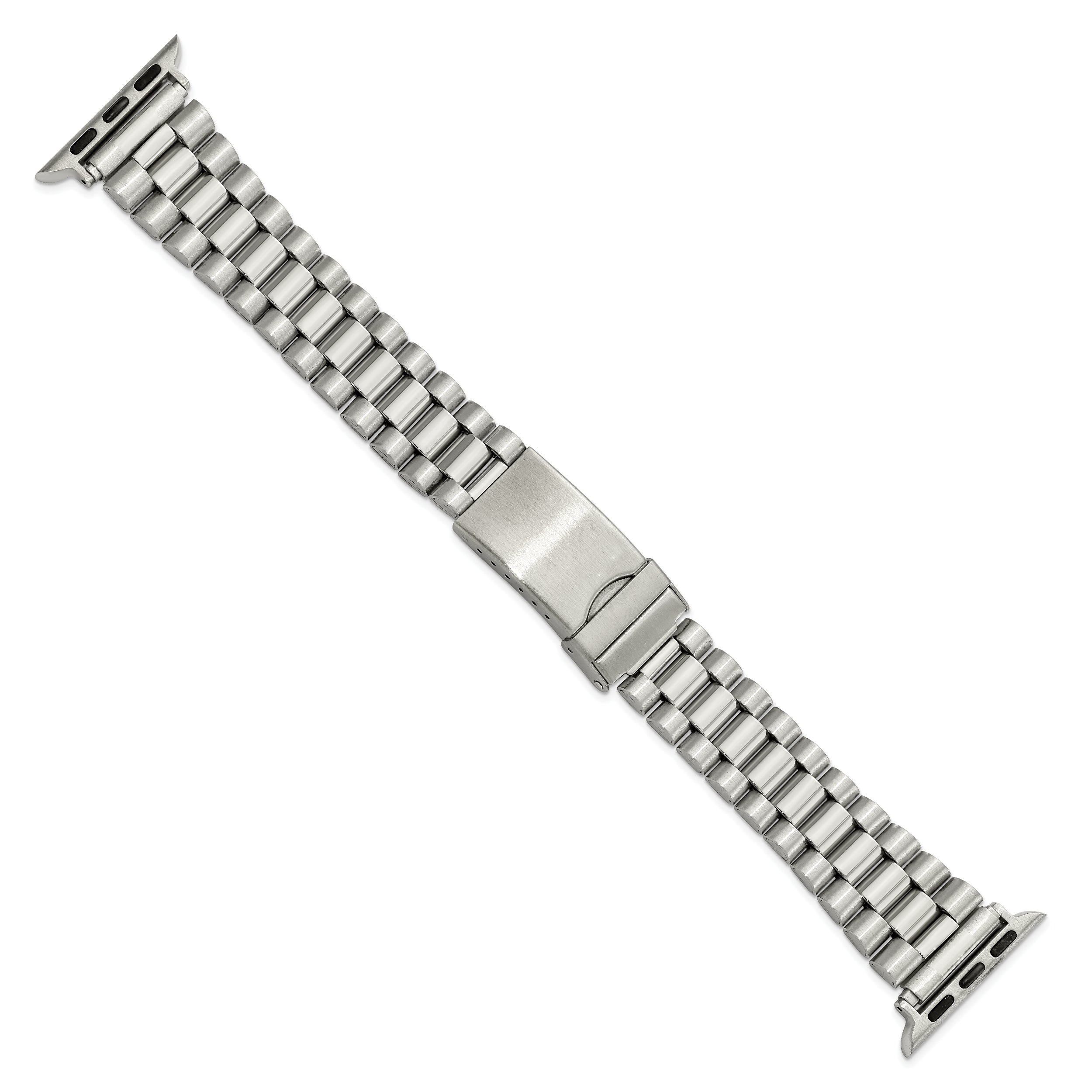 for Apple 38/40mm Smart Watch Long President-Style Stainless Steel 7.4 inch Watch Band with Stainless Steel Adapters