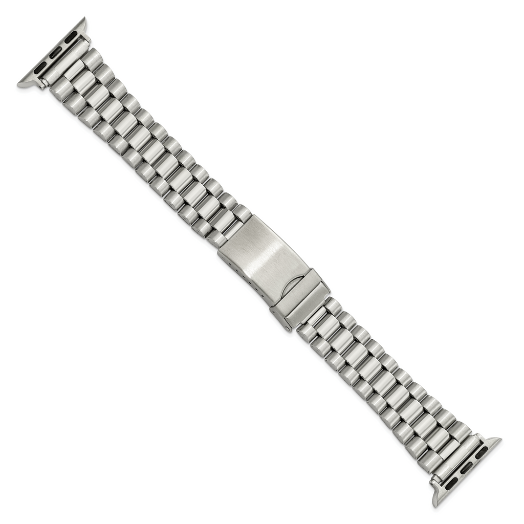 for Apple 38/40mm Smart Watch Long President-Style Stainless Steel 7.4 inch Watch Band with Stainless Steel Adapters