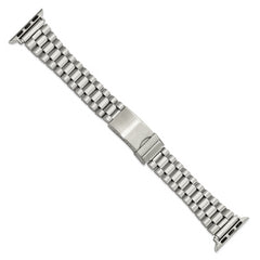 for Apple 38/40mm Smart Watch Long President-Style Stainless Steel 7.4 inch Watch Band with Stainless Steel Adapters