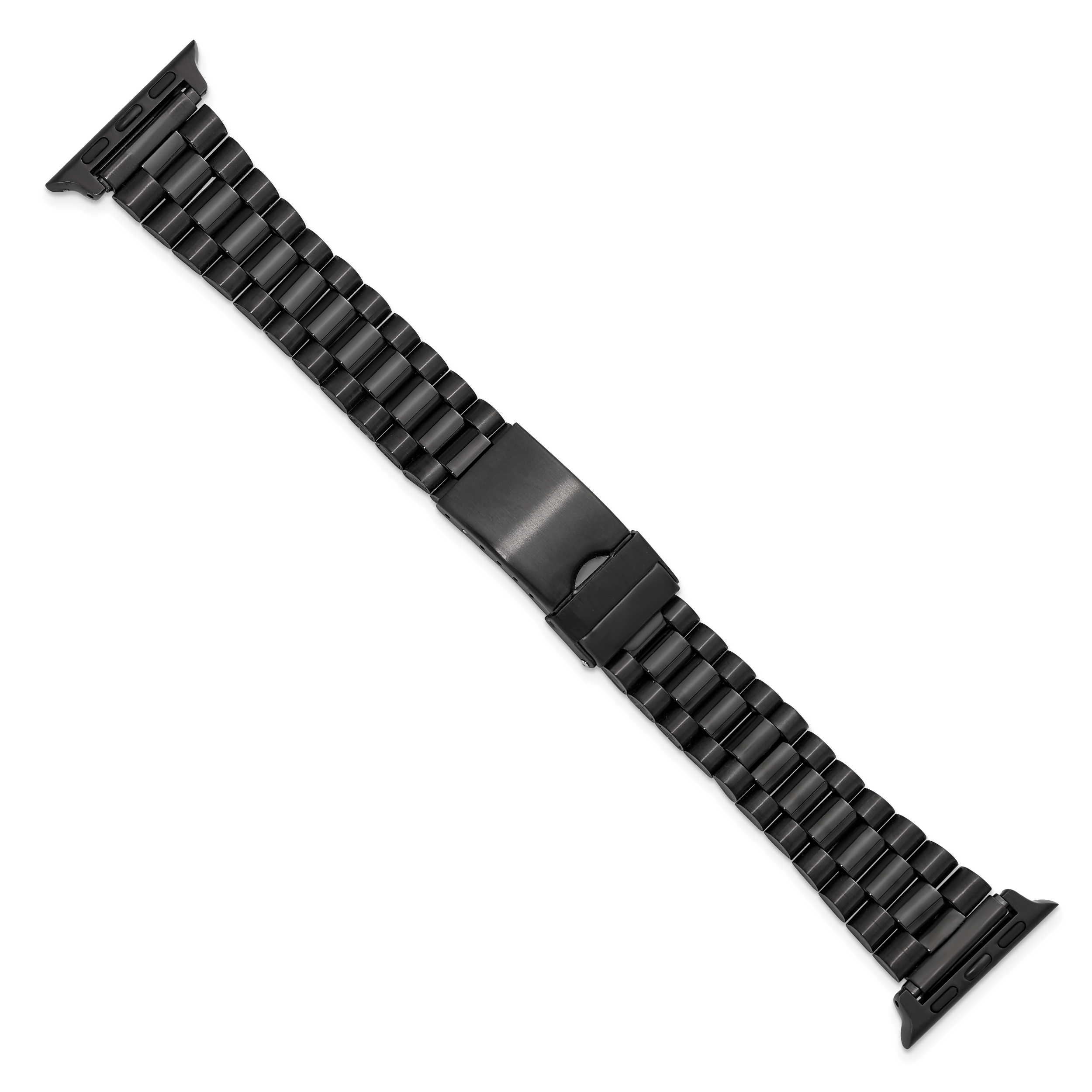 for Apple 38/40/41mm Smart Watch Long President-Style Black IP-plated Stainless Steel 7.4 inch Watch Band with Stainless Steel Adapters Secondary image