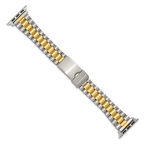 for Apple 38/40/41mm Smart Watch Long President-Style Two-Tone Stainless Steel 7.4 inch Watch Band with Stainless Steel Adapters