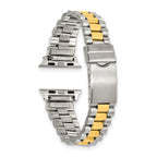 for Apple 38/40/41mm Smart Watch Long President-Style Two-Tone Stainless Steel 7.4 inch Watch Band with Stainless Steel Adapters