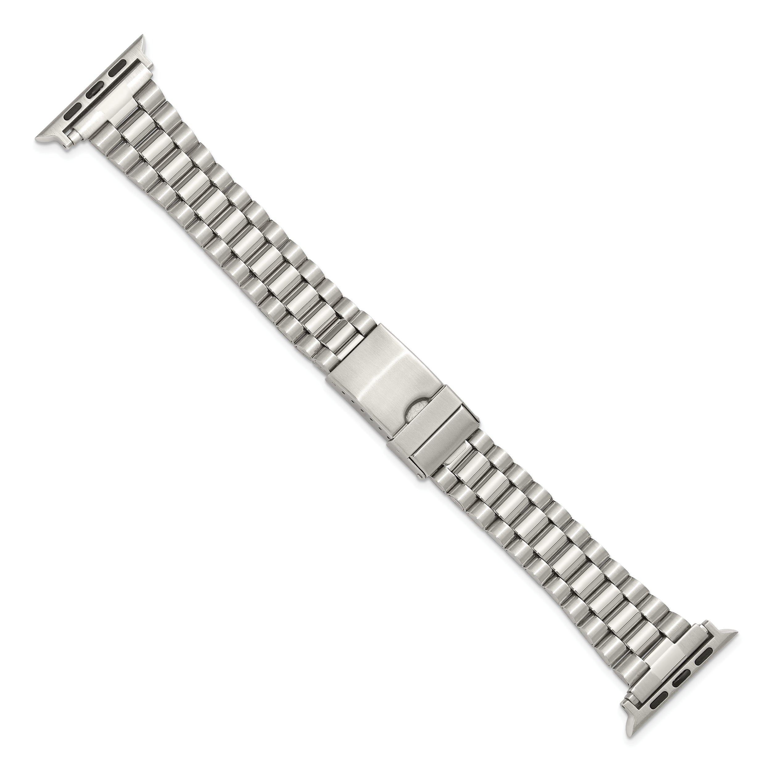 for Apple 42/44/45mm Smart Watch Long President-Style Stainless Steel 7.4 inch Watch Band with Stainless Steel Adapters