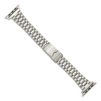 for Apple 42/44/45mm Smart Watch Long President-Style Stainless Steel 7.4 inch Watch Band with Stainless Steel Adapters