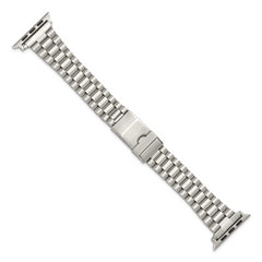 for Apple 42/44/45mm Smart Watch Long President-Style Stainless Steel 7.4 inch Watch Band with Stainless Steel Adapters