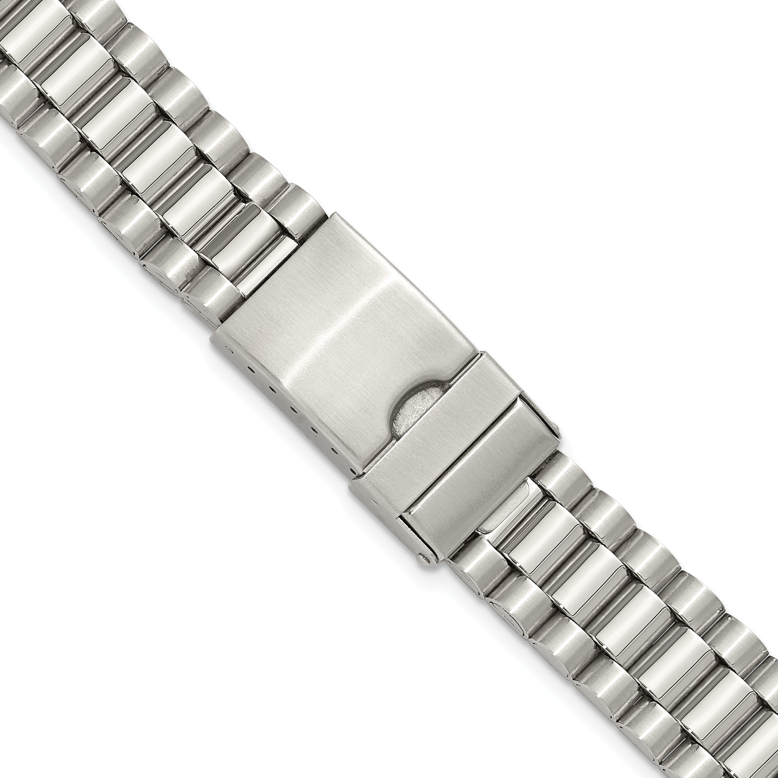 for Apple 42/44/45mm Smart Watch Long President-Style Stainless Steel 7.4 inch Watch Band with Stainless Steel Adapters Main image