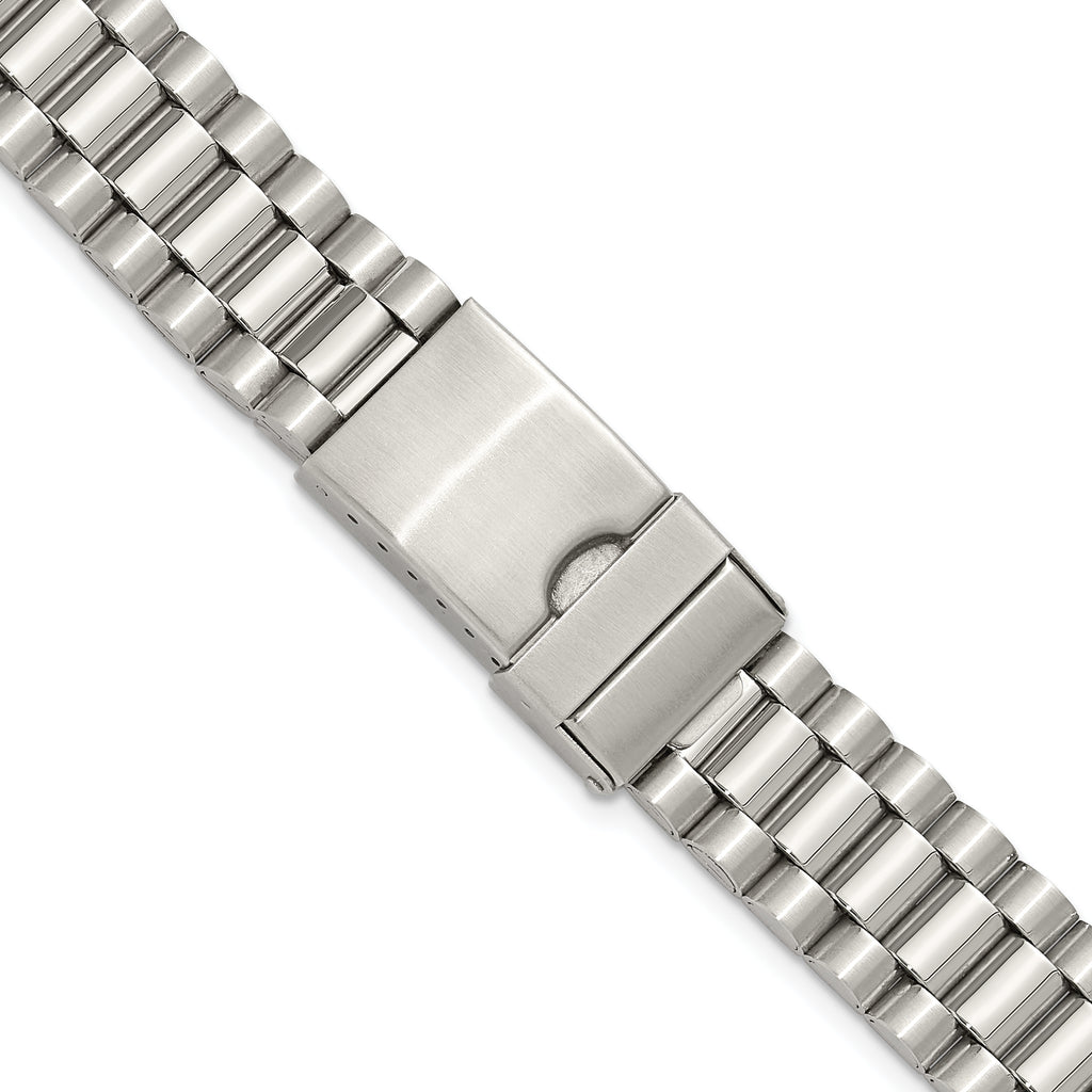 for Apple 42/44/45mm Smart Watch Long President-Style Stainless Steel 7.4 inch Watch Band with Stainless Steel Adapters