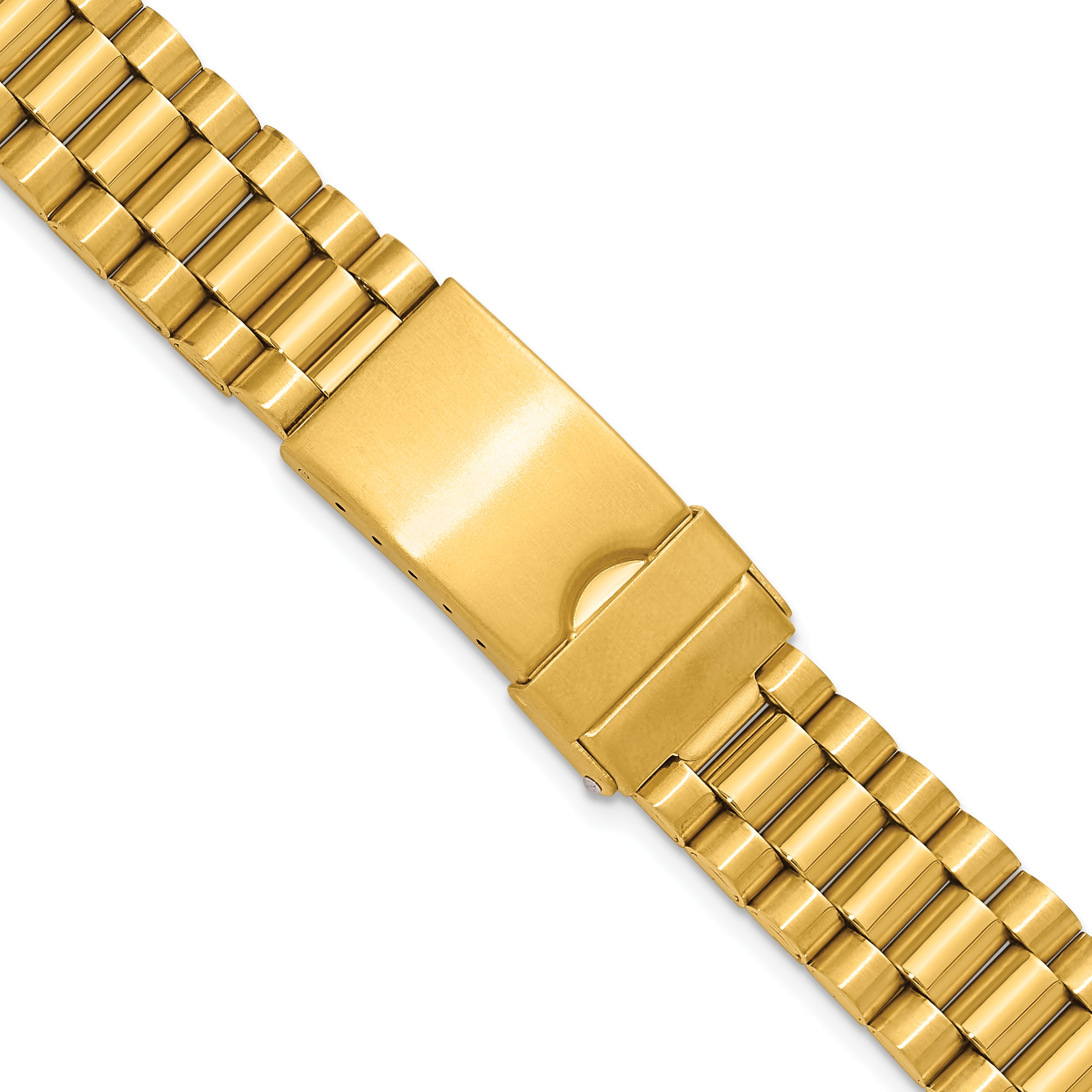 for Apple 38/40/41mm Smart Watch Long President-Style Gold IP-plated Stainless Steel 7.4 inch Watch Band with Stainless Steel Adapters Main image