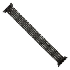 for Apple 38/40/41mm Smart Watch Mens Long Gunmetal Stainless Steel 7.5 inch Expansion Watch Band with Stainless Steel Adapters