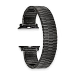 for Apple 38/40/41mm Smart Watch Mens Long Gunmetal Stainless Steel 7.5 inch Expansion Watch Band with Stainless Steel Adapters