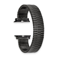 for Apple 38/40/41mm Smart Watch Mens Long Gunmetal Stainless Steel 7.5 inch Expansion Watch Band with Stainless Steel Adapters