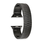 for Apple 42/44/45mm Smart Watch Mens Long Gunmetal Stainless Steel 7.5 inch Expansion Watch Band with Stainless Steel Adapters