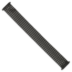 Mens Long 20-24mm Gun Metal IP-plated Stainless Steel 7.5 inch Expansion Watch Band